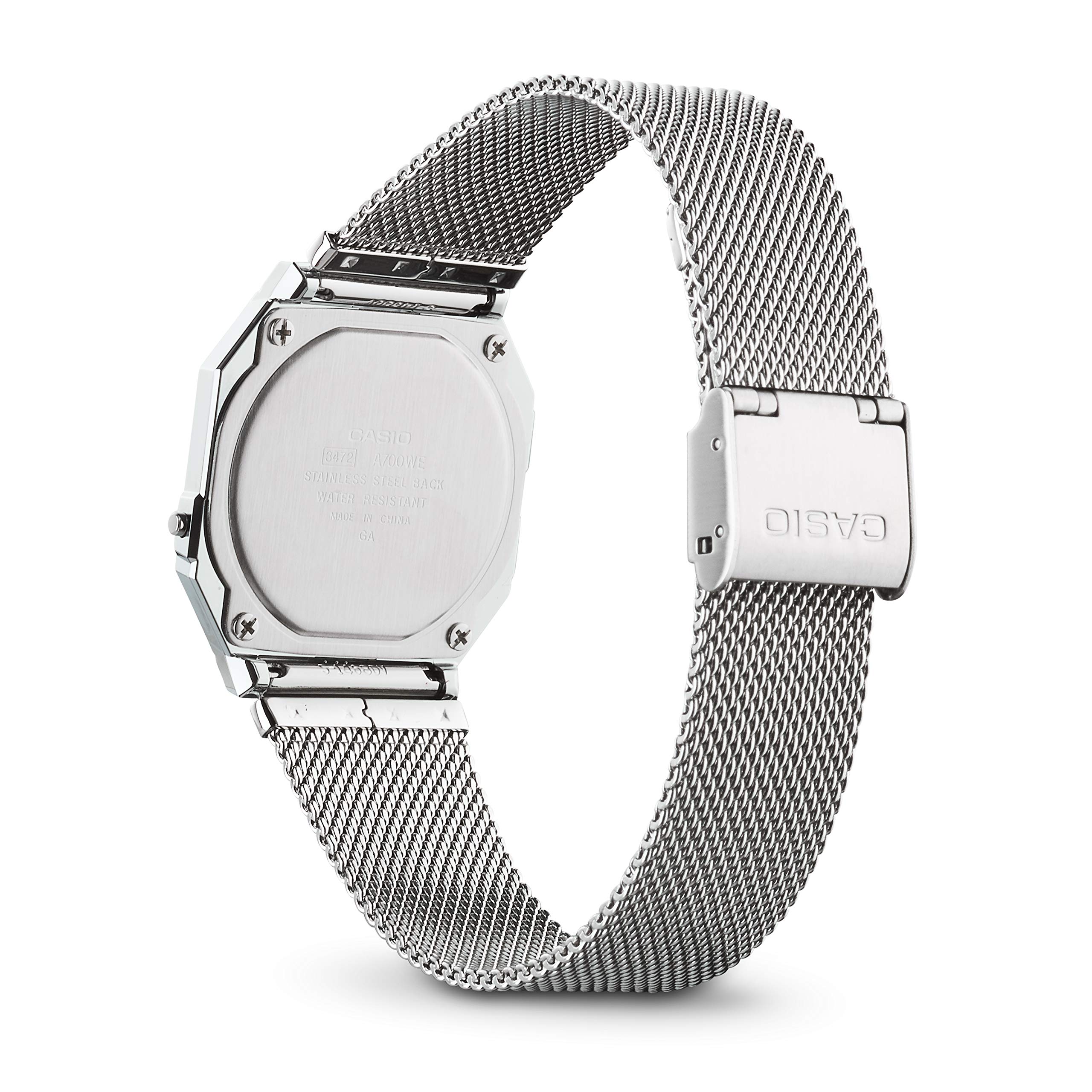 Casio Damen Digital Quarz Uhr mit Edelstahl Armband A700WEM-7AEF