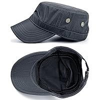 Hidden Pocket Cadet Army Hat Quick Dry Military Style Flat Top Baseball Dad Sun Cap