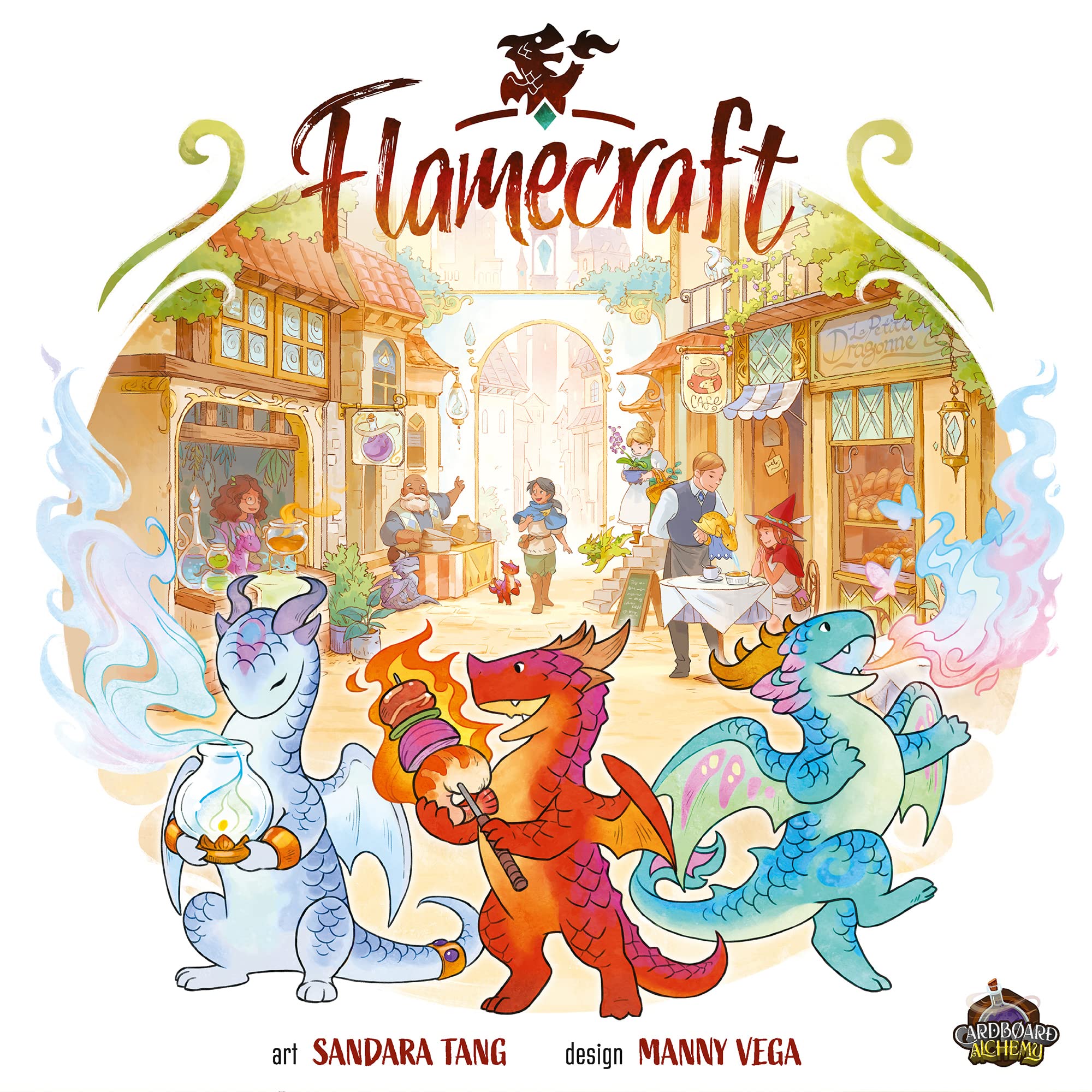 Flamecraft Board Game | Strategy Game | Dragon Game | Fantasy Game | Fun Family Game for Kids and Adults | Ages 10+ | 1-5 Players | Average Playtime 60 Minutes | Made by Lucky Duck Games