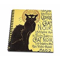 3dRose db_99416_1 Vintage French Chat Noir Black Cat Art-Drawing Book, 8 by 8-Inch