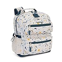 Bentgo® Kids Backpack - Lightweight 14” Backpack in Fun Prints for School, Travel, & Daycare, Ideal for Ages 4+, Roomy Interior, Durable & Water-Resistant Fabric, & Loop for Lunch Bag (Friendly Skies)