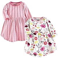 Touched by Nature Girls' One Size Organic Cotton Short Long-Sleeve Dresses