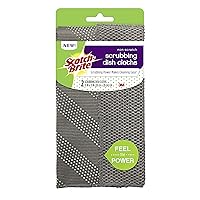 Scotch-Brite Non-Scratch Gray Scrubbing Dish Clothes, Scrubbing Power Makes Cleaning Easy, 2 Cloths