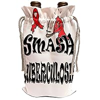 3dRose Blonde Designs Smash The Causes - Smash Tuberculosis - Wine Bag (wbg_196055_1)
