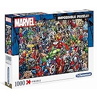 Clementoni Marvel Impossible Jigsaw Puzzle, 1000 Pieces, Puzzle for Superhero Enthusiasts, Difficult Puzzle, Challenge for Adults, Fun, Made in Italy, 39411