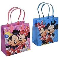 Disney Mickey and Minnie Mouse Character 12 Premium Quality Party Favor Reusable Goodie Small Gift Bags