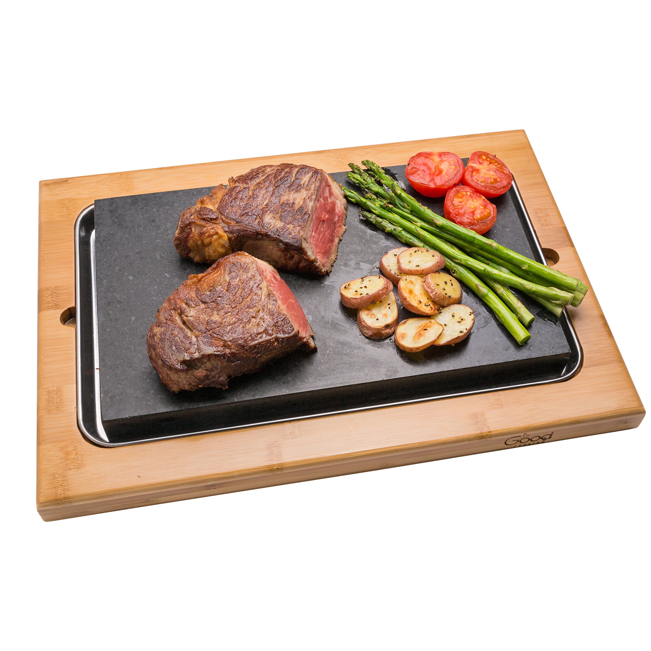 Cooking Stone- Extra Large Lava Hot Stone Tabletop Grill Cooking Platter and Cold Lava Rock Indoor BBQ Hibachi Grilling Stone (12.5