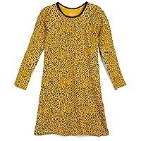 Mightly Girls' Basic Long Sleeve T-Shirt Dress | 95% Organic Cotton, Colorful T-Shirt Dress for Kids, School, Parties & Play