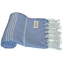 Bersuse 100% Cotton Anatolia Turkish Towel - 37x70 Inches, Grey Blue
