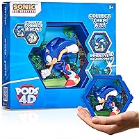 WOW! PODS 4D Sonic The Hedgehog Toy - Unique Connectable & Collectable Sonic Figure, Wall/Shelf Display Toy Figure, Easter Basket Stuffers, Sonic Action Figures, Sonic Toys & Gifts for Kids & Adults