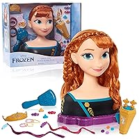 Disney’s Frozen 2 Queen Anna Deluxe Styling Head and Accessories, 18-pieces, Red Hair, Kids Toys for Ages 3 Up by Just Play