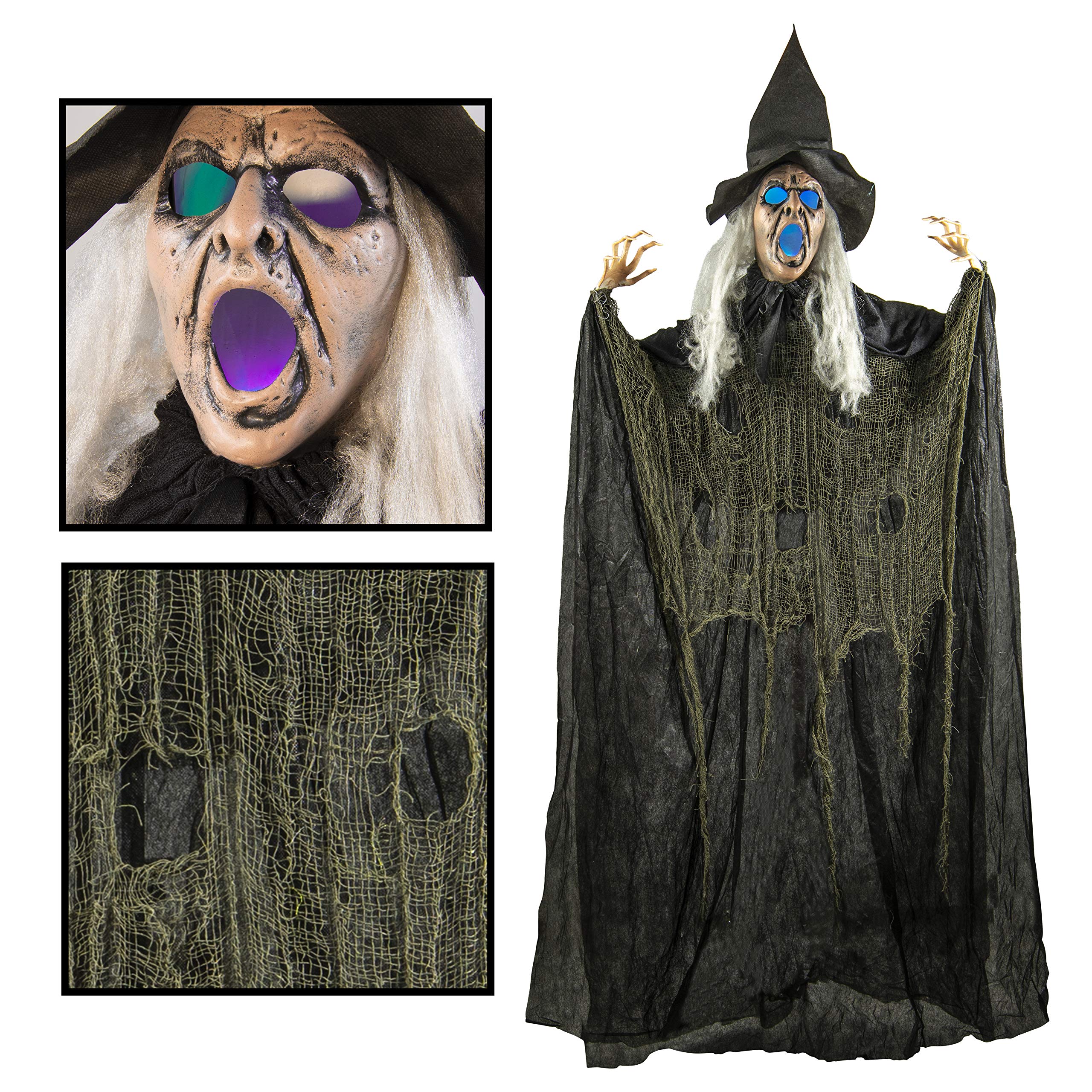 Mua 6 Feet Tall Witch - Scary Halloween Décor with Glowing LED ...