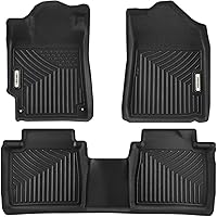 Floor Mats Fit for Toyota Camry 2011-2007, Custom Fit Front & 2nd Row Floor Liner Set, TPE All Weather Protection Camry Car Mats, Black