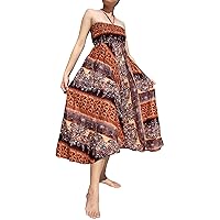RaanPahMuang Smock Bust Dress Halter Top Printed Viscose in Mixed Artworks