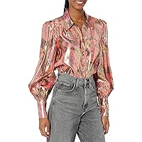 Trina Turk Women's Metallic Button Up Blouse