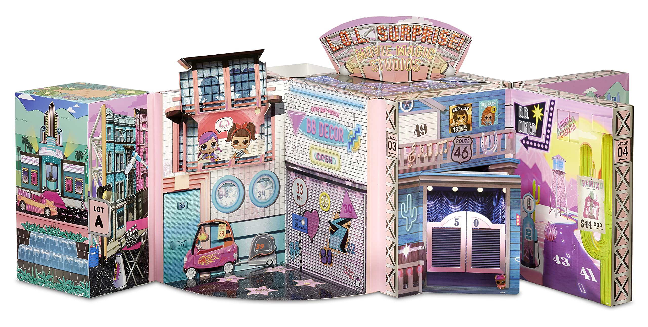 LOL Surprise OMG Movie Magic Studios with 70+ Surprises, 12 Dolls Including 2 Fashion Dolls, 4 Movie Studio Stages, Green Screen & Accessories- Gift Toy for Girls Boys Ages 4 5 6 7+ Years