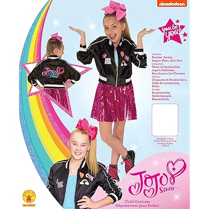 Rubies JoJo Siwa Bomber Jacket with Skirt and Bow Child's Costume, Small