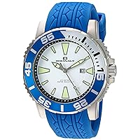 Oceanaut Men's 'Marletta' Quartz Stainless Steel and Silicone Watch, Color:Blue (Model: OC2919)