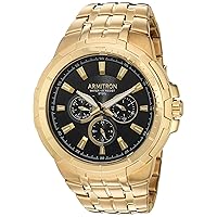 Armitron Men's 20/5144BKGP Multi-Function Dial Gold-Tone Bracelet Watch