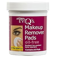 Andrea Eye Q's Oil-free Eye Makeup Remover Pads, 65 Count (Pack of 6)