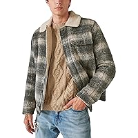 Lucky Brand Men's Plaid Faux Shearling Lined Trucker Jacket