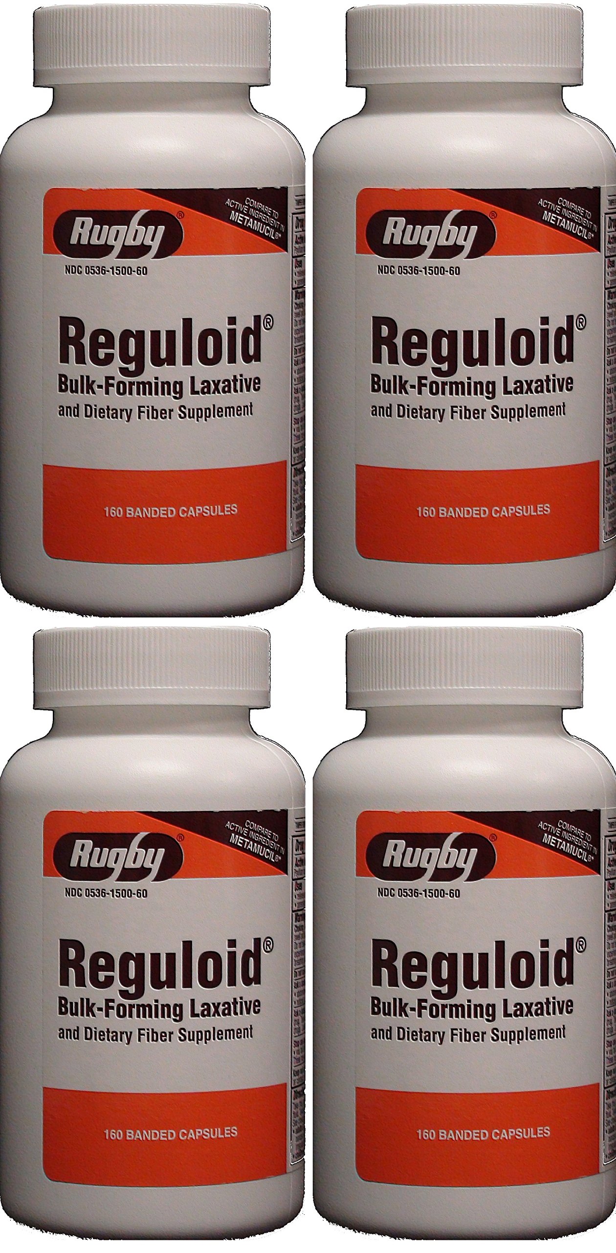 Reguloid Psyllium Husk Natural Vegetable Bulk Forming Laxative Fiber Supplement Capsules Therapy for Regularity Generic for Metamucil 160 Capsules ...