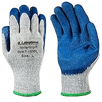 SpiderGrip 7-1506 Dipped Latex Coated Palm, Slip Resistant, Knit Work Glove, Grip, Medium, Grey/Blue Large (12 Pair)
