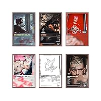 Enimoud Rapper Lil peep Posters Music Album Cover Posters for Room Aesthetic Print Set of 6 Wall Art for Girl and Boy Teens Dorm Decor 8x12 inch Unframed