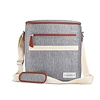 Foundry by Fit+Fresh, 12-Can Soft Cooler Bag Insulated Leak Proof, Insulated Soft Cooler Bag, Portable Soft Cooler, Soft Cooler Leakproof, Large Soft Cooler, Soft Sided Cooler Bag,Travel Cooler, Steel