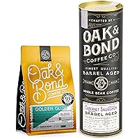 Oak & Bond Coffee Co. Golden Glow Blend and Cabernet Sauvignon Wine Barrel Aged Coffee Bundle - Whole Bean, 22oz. Total