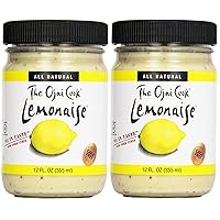 Lemonaise - A Zesty Citrus Mayo - All Natural Lemon Mayonnaise For Sandwich Spreads, Dips, and Dressings - 12 Ounce Jar (Pack of 2)