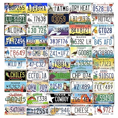 Mua 50 US States Complete Set, Vintage Style License Plates Replica,  Embossed Iron Number Tags, Prop Car Registration Plates, 12x6 Inch trên   Mỹ chính hãng 2023