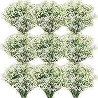 Yunsailing 80 Pcs Baby's Breath Bulk Wedding Artificial Gypsophila Flowers Realistic Fresh Baby's Breath Flowers Gypsophila Bouquet for Wedding DIY Party Home Garden Office Decoration (White)