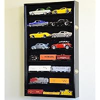 Large 1/24 Scale Diecast Model 16 Cars Display Case Cabinet Holder Holds 16 Cars 1:24 (Black Finish)