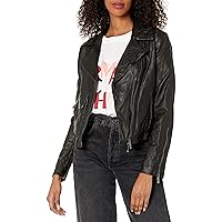 Emporio Armani Women's Password Lined Leather Jacket