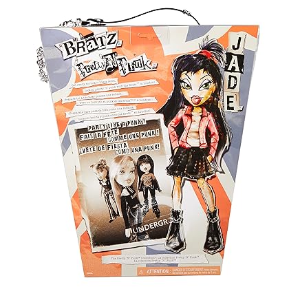 Bratz Pretty ‘N’ Punk Jade Fashion Doll with 2 Outfits and Suitcase, Collectors Ages 6 7 8 9 10+