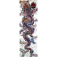 Original Batik Art Painting on Cotton, 'Oriental Warrior Dragon' by Agung (45cm x 150cm)