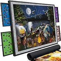 QUOKKA Puzzle Board with Drawers - Spinning Jigsaw Puzzle Table with Cover for Adults - | 4 Magnetized Storage Drawers | Premium Felt | Fits Puzzles Up to 1500 Pieces