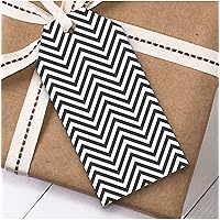 Black & White Zig Zag Christmas Gift Tags (Present Favor Labels)