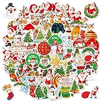Merry Christmas Theme Stickers,100 PCS Stickers Pack,Manga Waterproof Cartoon Vinyl Stickers for Decoration