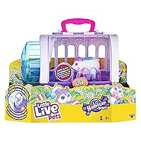 Little Live Pets - Lil' Hamster: Popmello & House Playset | Interactive Toy. Scurries, Sounds, and Moves Like a Real Hamster. Soft Flocked. Batteries Included. for Kids 4+