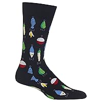 Hot Sox Men's Fun Fishing and Outdoors Crew Socks-1 Pair Pack-Cool & Funny Gifts