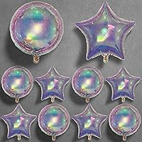 KatchOn, Transparent Iridescent Balloons - Big 19 Inch, Pack of 16 | Transparent Iridescent Round and Star Balloons, Iridescent Party Decorations | Iridescent Party Supplies