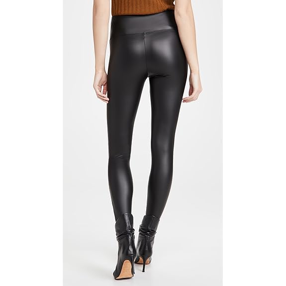 Yummie Faux Leather Shaping Legging With Side Zip In Medieval Blue