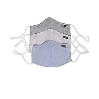 Perry Ellis Standard Reusable Rounded Woven Fabric Face Masks (Pack of 3, Assorted Prints and Colors)