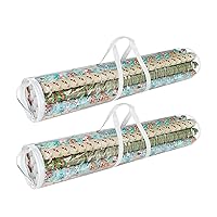 Wrapping Paper Storage - Set of 2 Organizers for 50 Rolls of Gift Wrap - Clear Totes with Handles for Holiday, Christmas, or Any Occasion by Elf Stor
