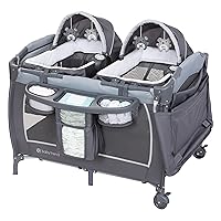 Baby Trend Lil' Snooze Deluxe III for Twins, Cozy Grey