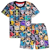 Pokemon Boys Pyjamas for Kids and Teenagers T-Shirt and Shorts Summer PJs Gifts for Boys