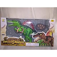 New Adventure Electronic Dino Jumbo Spinosaurus Dinosaur Remote Control R/C with Light & Sound 20 Inches Long Color Green Mixed with Black & Red New in Box