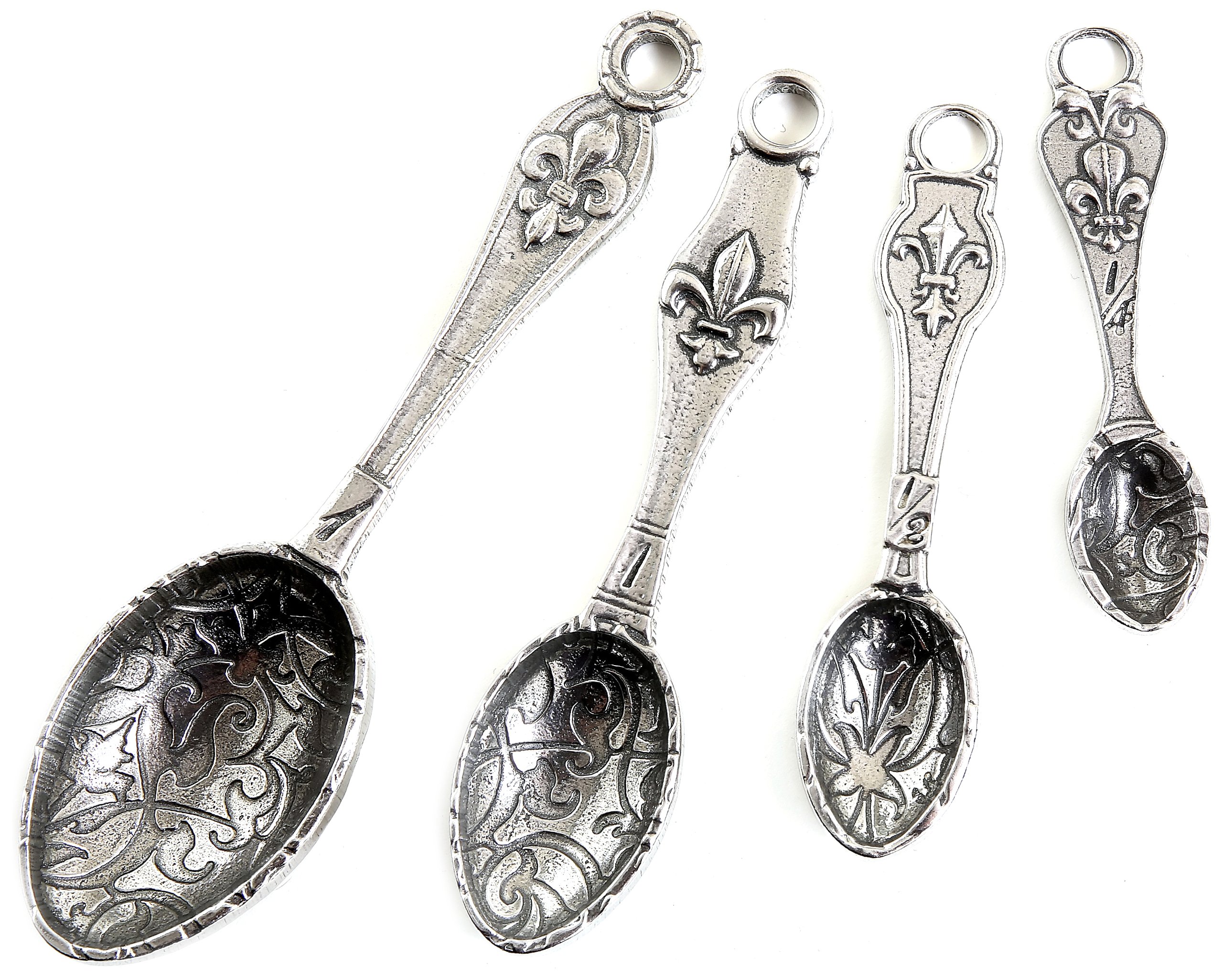 Crosby & Taylor Fleur de Lys Pewter Measuring Spoon Set without Display